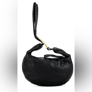 Cleobella Vida Wristlet in Black Snake Leather Small Purse Clutch